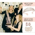thumbnail image 3 of Konsait Rose Gold Decoration Kit, Glittery tiara number balloons Women 6 Piece 50th Birthday, 3 of 7