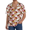 thumbnail image 1 of Balery Santa Claus bells Snowman Camisa Casual de Manga Corta con Botones para Hombre, Texturizada, Estilo Cubano, para Playa, Verano-4X-Large, 1 of 5