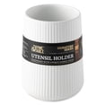 thumbnail image 2 of Thyme & Table 6.2" Ribbed Ceramic Kitchen Utensil Holder, White, 2 of 5