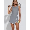thumbnail image 5 of AEXTO Women's Workout Tennis Dress with Built-in Bra & Shorts Pockets Sleeveless Crewneck Golf Athletic Mini Dresses, 5 of 12