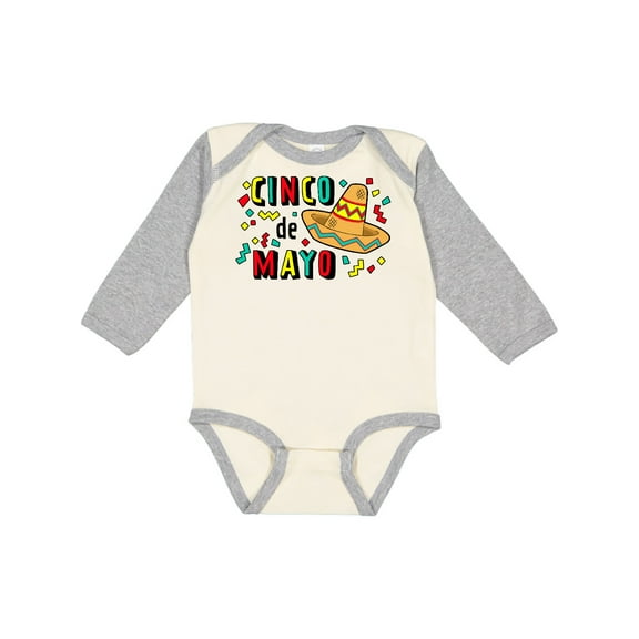 Inktastic Happy Cinco De Mayo-sombrero Boys or Girls Long Sleeve Baby Bodysuit