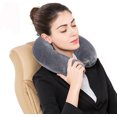 thumbnail image 3 of Almohada de viaje: almohada de espuma viscoelástica para el cuello, almohada para el cuello + bolsa de almacenamiento, máscara para los ojos, tapones para los oídos, paquete rápido compacto, 3 of 5