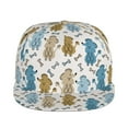 thumbnail image 2 of Daiia Cartoon Poodle Dog print Flat Bill Hats Flat Brim Trucker Cap Baseball Cap Adjustable Classic Low Profile Hat Unconstructed Plain Cap, 2 of 9