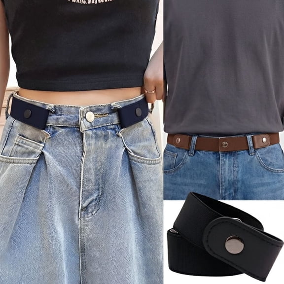 3 Pack Elastic Stretch Waist Belt for Men, Nylon Buckle-Free Comfort Belt for Jeans and Casual Pants