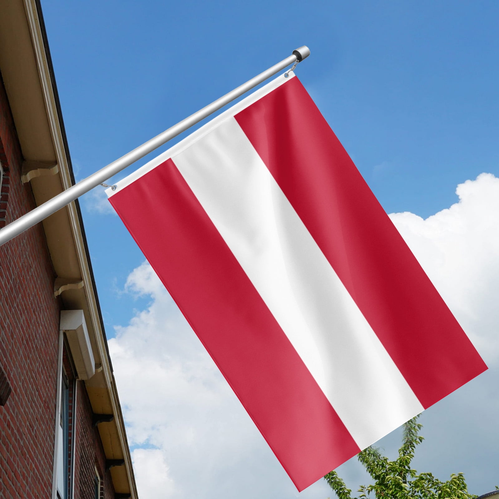 Livetty Double Sided 3 layers Austria Flags 4x6 Ft Flags Banner for Yard Decoration Garden Display