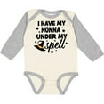 thumbnail image 3 of Inktastic I Have My Nonna Under My Spell with Cute Witch Hat Boys or Girls Long Sleeve Baby Bodysuit, 3 of 5