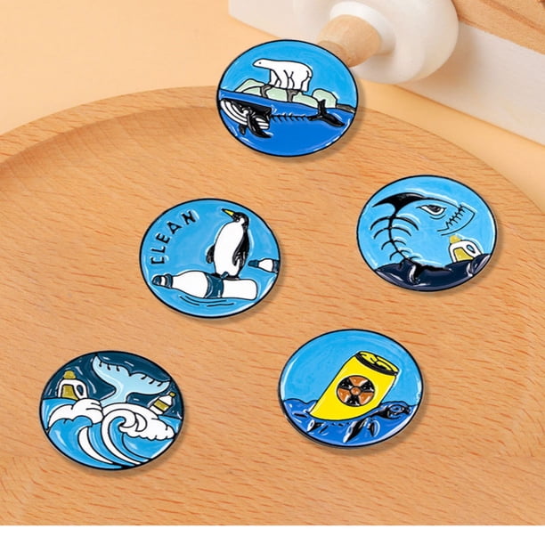 Broche de conservación marina - Pin de insignia de ecologista para mochila, chaqueta, sombrero - 2,5x2,5 cm Regalo para amigos y familia