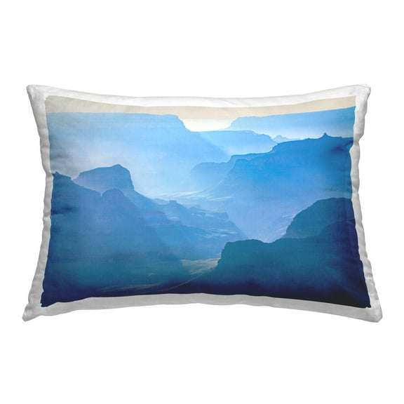 Stupell Industries Blue Sunlit Peaks Decorative Printed Throw Pillow Design by Marty Hulsebos.