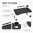 thumbnail image 3 of Portable Foldable Desk, 23.6 In Laptop Desk Table Workspace Office Organizer Bed Sofa Tray with Slots/Cup Holder/Drawer, Anti-Slip for Reading Writing Eating Watching, 3 of 7