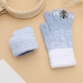 thumbnail image 3 of Nkmbld Thermal Warm Winter Gloves for Men Women, Snowflake Christmas Tree Warm Gloves Winter Padded Thickened Knitted Plush Mittens for Cold Weather, Gray, 3 of 8