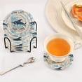 thumbnail image 5 of Haosy Set of 6 Drink Woven Coaster with Holder Heat Resistant Non-Slip Bar Coasters 4 Inches Shark and Newspaper, 5 of 7