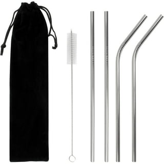 Spencer Stainless Steel Straws, Fits 30OZ Yeti Tumbler, 10.5in (4 Straight  & 4 Bent & 2 Brush)