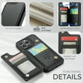 thumbnail image 2 of iPhone 15 Plus, 14, 13 Pro Max, 11 Wallet Case with RFID Blocking - Faux Leather Kickstand Phone Case with Magnetic Clasp, Shockproof Protection, and Card Holder for Women and Men, 2 of 5