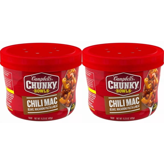 Campbell's Chunky Soup Chili Mac Microwavable Bowl - 15.25oz pack of 2