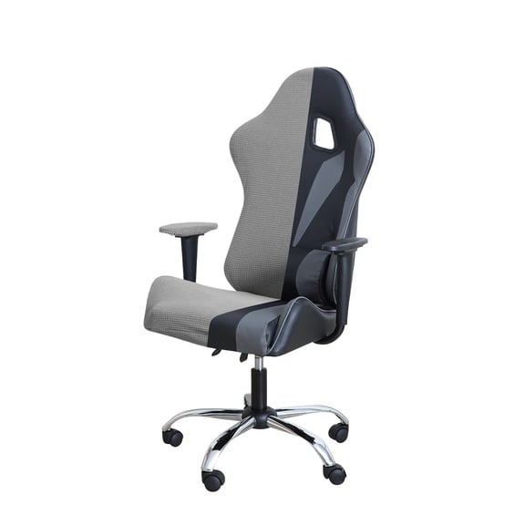 IROOM Gaming Chair Cover Set Light Grey for Adults Video Game Chair Water Repellent Jacquard Racing Computer Chair Slipcover With 2 Pieces Armrest Covers