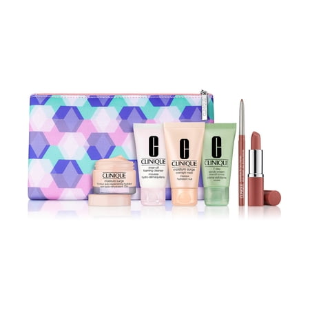 Clinique 7-pc set: Moisture Surge 72-Hour, Foaming Cleanser, Overnight Mask, 7 Day Scrub