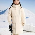 thumbnail image 4 of Children Boy Girl Long Collared Neck Parkas Jacket Hooded Outfit for Kid Warm Thick Puffer with Hood Plain Winter Fall Hoods 2025 Clothes, 4 of 9