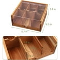 thumbnail image 6 of Acacia Wood Tea Bag Holder, Tea Bag Storage Box 6 Compartment with Acrylic Lid, 6 of 9