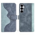 thumbnail image 2 of ﻿For Samsung Galaxy S26+ 5G 6.7" Splicing Leather Pattern Flip Buckle Attachment/Closure, Card Slots/Pocket, PU Leather Flip Wallet Case,Blue,For Galaxy S26+(5G), 2 of 6