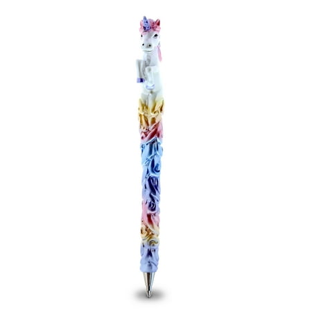 CoTa Global Planet Pens Prancing Unicorn Fantasy Animal Resin Writing Ballpoint Pen Unique Black Inked Stylish Hand Painted Collectible Decorative Writing Tool 6 Inch Party Giveaways Novelty