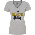thumbnail image 3 of Inktastic I Am Black History Women's V-Neck T-Shirt, 3 of 5