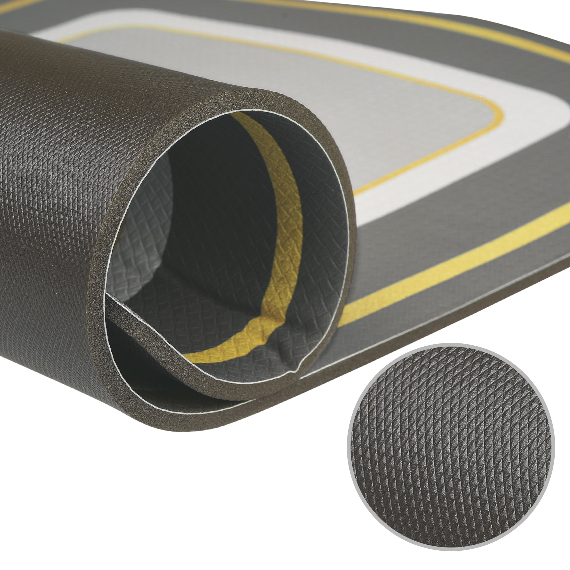 Unique Bargains Kitchen Rugs Kitchen Mats Non Skid Washable Machine Washable Standing Mats Grey 18" x 48"