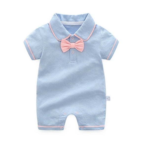 YDOJG Onesies For Baby Boys Bow Short Sleeve Outsie Bodysuit Banquet Wedding Jumpsuit Clothes For 9-12 Months