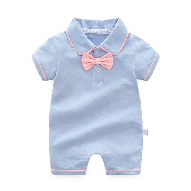 XYIJANI Clearance Onesies 0-3 Months Unisex Newborn Baby Boys Bow Short Sleeve Outsie Bodysuit Banquet Wedding Jumpsuit Clothes New Born Baby Essentials Must Haves (B,59)