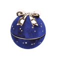 thumbnail image 2 of Jewelry Box Round Jewelry Box In Gypsophila Cord (1 Dark Blue Ring Box), 2 of 5