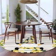 thumbnail image 3 of Lemon Gnomes Round Area Rug 8Ft Washable Large Circle Rugs for Living Room Dorm, Summer Botanical Fruit Wooden Grain Plaid Non-Slip Carpet Floor Mats Indoor Outdoor Carpet Runner Aesthetic Home Decor, 3 of 8