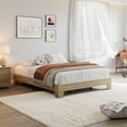 thumbnail image 4 of Twin/Full/Queen Size Bed Frame,Natural Wood Platform Bed with Wooden&Metal Slats Support,10-inch Underbed Space,No Box Spring Needed,Noise-Free Design,Easy Assembly, 4 of 9