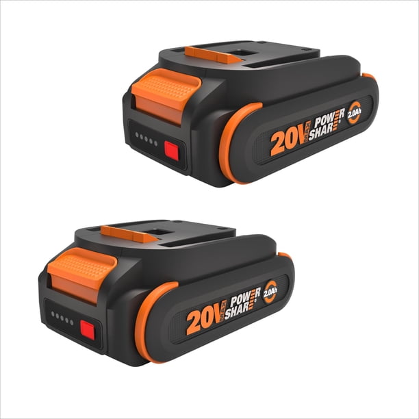 Batería WORX PowerShare de iones de litio de 20 V y 2,0 Ah, 2 unidades WA3669.2