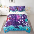 thumbnail image 2 of Gradient Pink Blue Mermaid Tail Comforter Set 7 Piece Bed in a Bag Twin,Purple Fish Scales Bedding Set Crab Jellyfish Sheet Sets with Comforter Ocean Waves Bed Set,Kawaii Room Decor, 2 of 4