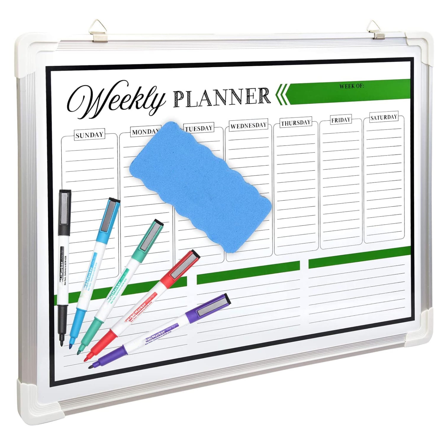 Dry Erase Whiteboard Hanging Weekly Wall Calendar with 5