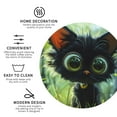 thumbnail image 3 of Fuzoiu Cute Big-Eyed Black Cat Print Leather Coasters Set,Drink Coasters Set of 4,for Tabletop Protection, Durable PVC Coasters,Home Décor and Housewarming Gift-Round Shape, 3 of 6