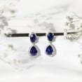 thumbnail image 4 of Rosec Jewels Certified Lab Grown Blue Sapphire Drop Earrings for Women - Teardrop Earrings - AAAA Quality - with Jewelry Box, 925 Sterling Silver, 4 of 8