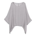thumbnail image 3 of Womens Linen Tops, Ladies Casual Plus Size Loose Cotton Solid Color Tops Shirt Blouse High Neck Tank Tops For Women 2025 Tank Tops Length Sleeve Green Tunic Top Corset Tops (M, Grey) Unbranded, 3 of 5