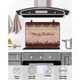 thumbnail image 4 of Large Induction Cooktop Protector Mat Red Plaid Christmas Stove Top Covers for Electric Stove, Xmas Snowflake Botanical Poinsettia Wooden Decorative Stove Burner Cover Mats, Glass Top Stove Cover, 4 of 7