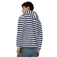 thumbnail image 4 of Vsdgher Navy Blue And White Stripes Mens Hoodies Zip Hoodie, Hoodies for Men, Zip-up Hooded Sweatshirt-XX-Large, 4 of 5