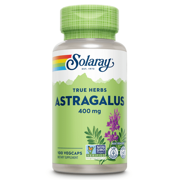 Solaray Astragalus Root 400mg | Healthy Immune Function & Stress Support | Adaptogen Herb | Non-GMO, Vegan & Lab Verified | 100 VegCaps