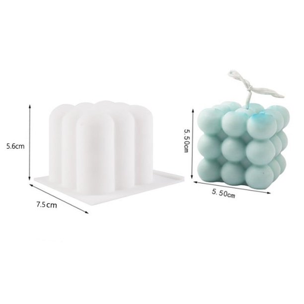Molde de silicona para pastel de mousse de chocolate con forma de cubo de Rubik tridimensional, molde de yeso para velas de aromaterapia con forma de bola pequeña