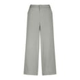 thumbnail image 4 of Fesfesfes Women's High Waisted Wide-Leg Work Pants Loose Comfy Business Casual Outfits Office Dressed Pants Trousers with Pockets(Gray,L), 4 of 8