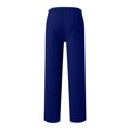 thumbnail image 6 of Womens Fleece Lined Sweatpants Tall with Pocket Solid Color Trousers Stretchy Flowy Pants for Women High Rise Pants Dark Blue S, 6 of 7