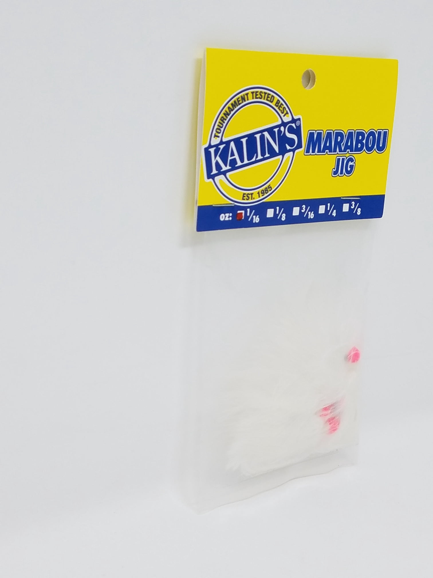 Kalin's Marabou Soft Plastic Fish Bait Jig, Pink White, 1/16 oz., Freshwater, Lake