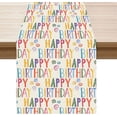 thumbnail image 1 of YISITIAN Happy Birthday Table Runner - 13x48 Inches Burlap Table Decoration, Colorful Farmhouse Tablecloth for Home Kitchen Dining, Dinner, Indoor Holiday Parties & Festive Gatherings AZ1014-2849, 1 of 5