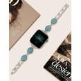 thumbnail image 3 of Wearlizer Boho Turquoise Bracelet Compatible with Apple Watch Band 42/41/40/38/46/45/44/49mm, Adjustable Jewelry Gemstone Strap for iWatch Ultra Series SE 10 9 8 7 6 5 4 3 2 1, 3 of 6