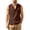 Brown #001, variant on Tank Tops Men Cotton Linen Sleeveless Button Up V Neck Shirts Summer Casual Vacation Tee, 4XL