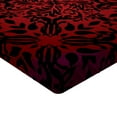 thumbnail image 2 of Ambesonne Abstract Fitted Sheet, Orient Flowers Leaves Art, Twin Size, Vermilion and Black, 2 of 3