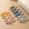 thumbnail image 2 of Fengactive Linen Open-Toe Slide Slippers for Women Non-Slip Indoor Outdoor House Shoes with Comfortable Sole, 2 of 7