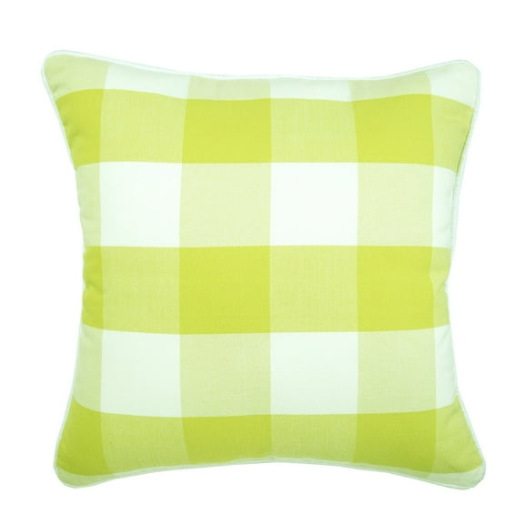 Euro Sham Pillow, Chartreuse Euro Shams 26x26 inch (65x65 cm), Cotton European Pillow Covers, Plaid, Contemporary Euro Size Pillow Shams - Chartreuse Plaid
